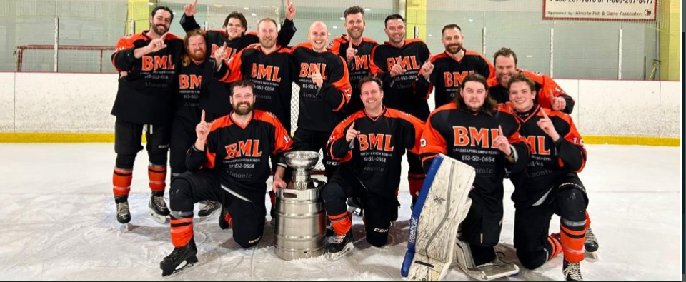 Brian Metcalfe Landscaping celebrating with the Keg Cup